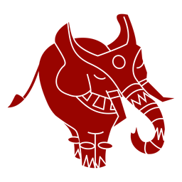 Elefant Ohr Elfenbein Stamm Schwanz Muster detaillierte Silhouette Tier PNG-Design