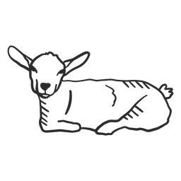 Orelha de cauda de cabra doodle animal Desenho PNG