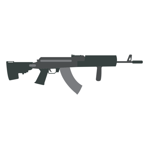 Gun weapon barrel butt flat gun PNG Design