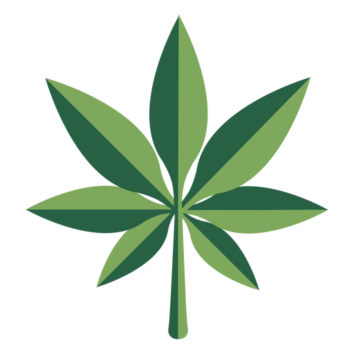 Hemp leaf marijuana drug flat plant