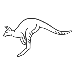 Animal doodle em orelha de perna de cauda de canguru Desenho PNG