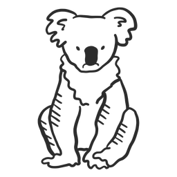 Koala ear nose sitting doodle animal PNG Design