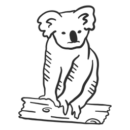 Coala nariz orelha ramo doodle animal Desenho PNG