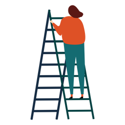 Escada degrau escada de mão altura mulher plana Desenho PNG