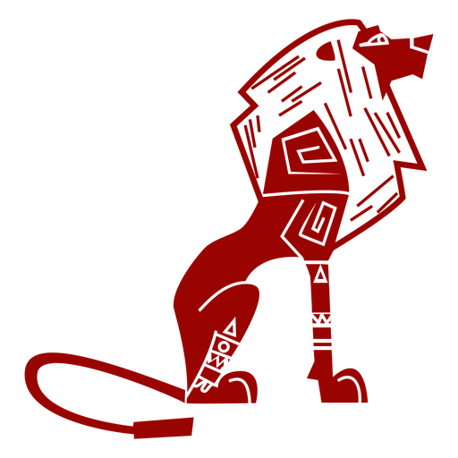 Gato de silhueta detalhada com padrão de juba rei leão Desenho PNG