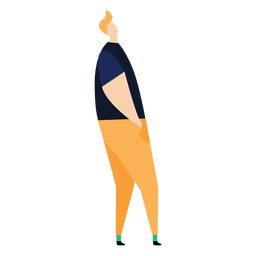 Hombre fleco postura plano persona Diseño PNG