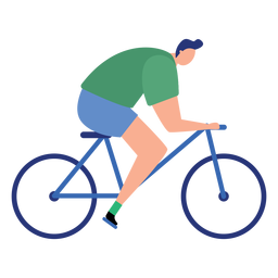 Man sportsman bike bicycle flat person PNG Design