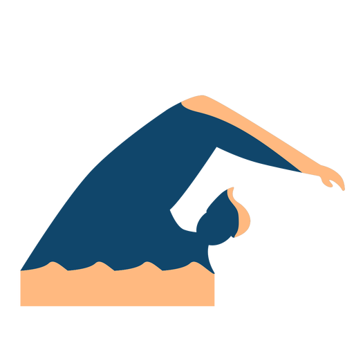 Mannwellenschwimmen detaillierter Schattenbildsommer PNG-Design