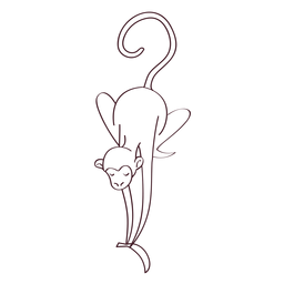 Animal linha de banana com cauda de macaco Desenho PNG