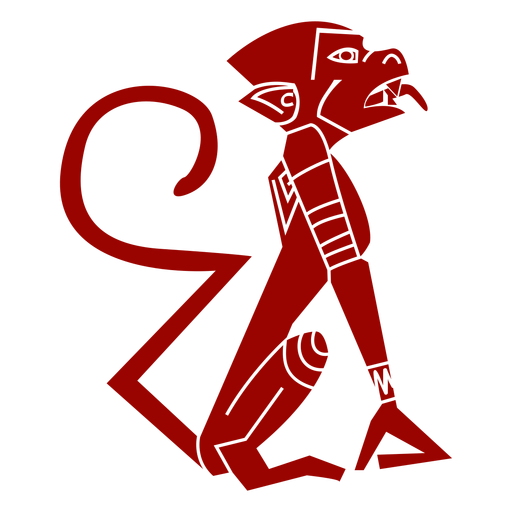 Perna de macaco cauda focinho língua padrão detalhado silhueta animal Desenho PNG