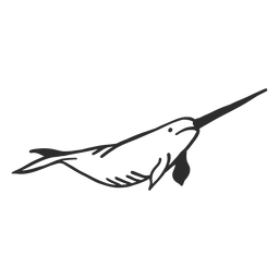 Mamífero doodle de cauda de nadadeira presa de Narval Desenho PNG