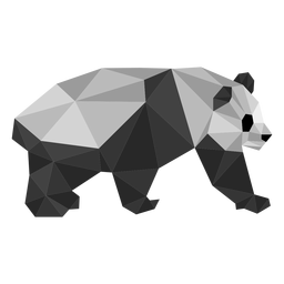 Panda ear spot muzzle fat low poly animal PNG Design