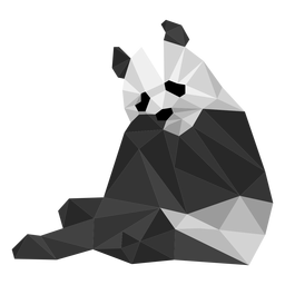 Panda sentado boca mancha hocico grasa baja poli animal Diseño PNG