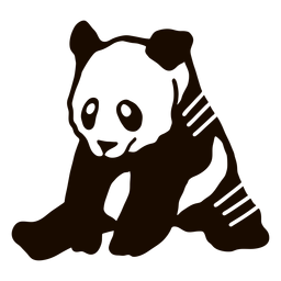 Panda sentado punto oreja bozal grasa doodle animal Transparent PNG