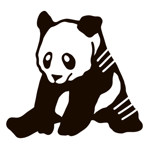 Panda sentado orelha focinho doodle animal gordura Desenho PNG