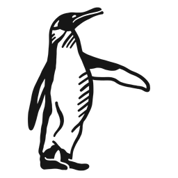 Penguin wing beak leg doodle bird PNG Design Transparent PNG