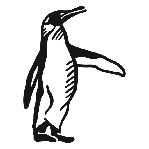 Pingüino ala pico pierna doodle pájaro Diseño PNG