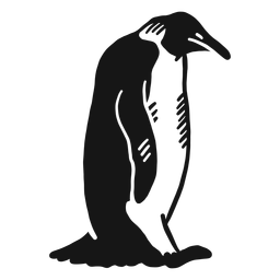 Penguin wing beak sitting doodle bird PNG Design