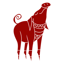 Orelha de porco focinho casco cauda padrão animal silhueta detalhada Desenho PNG