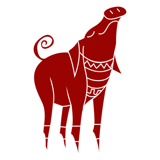 Oreja de cerdo hocico pezuña cola patrón detallado silueta animal Diseño PNG