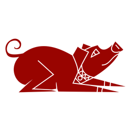 Oreja de cerdo hocico cola pezuña patrón detallado silueta animal Diseño PNG
