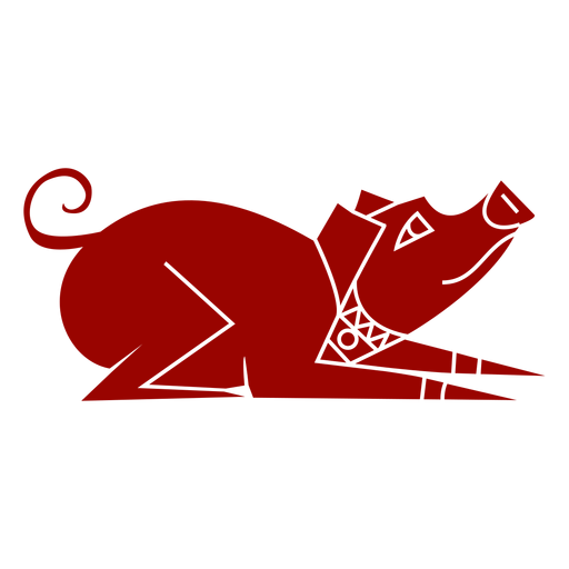 Oreja de cerdo hocico cola pezuña patrón detallado silueta animal Diseño PNG