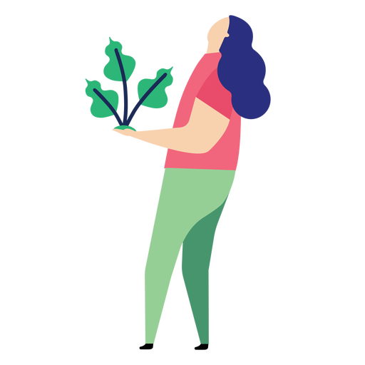 Plant woman leaf flat person PNG Design