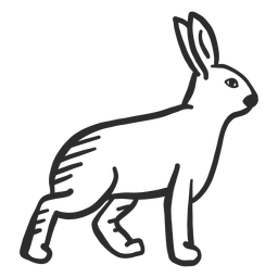 Rabbit bunny ear muzzle doodle hare Transparent PNG
