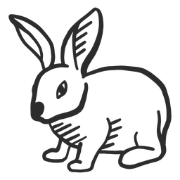 Rabbit bunny muzzle ear doodle hare Transparent PNG