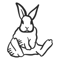 Conejo conejito hocico oreja sentado doodle liebre Diseño PNG