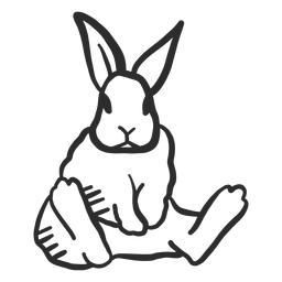 Rabbit bunny muzzle ear sitting doodle hare PNG Design Transparent PNG