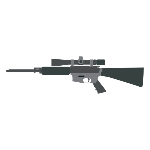 Arma plana de arma de barril de carregador de coronha de rifle Desenho PNG