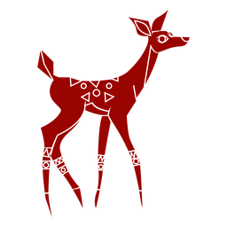 Roe doe hoof tail pattern detailed silhouette animal PNG Design
