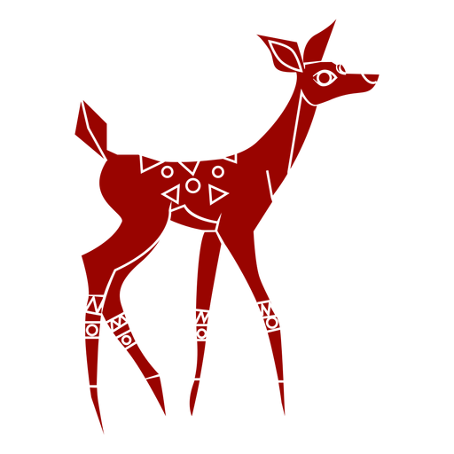 Animal de silhueta detalhada com padrão de cauda de casco Roe doe Desenho PNG