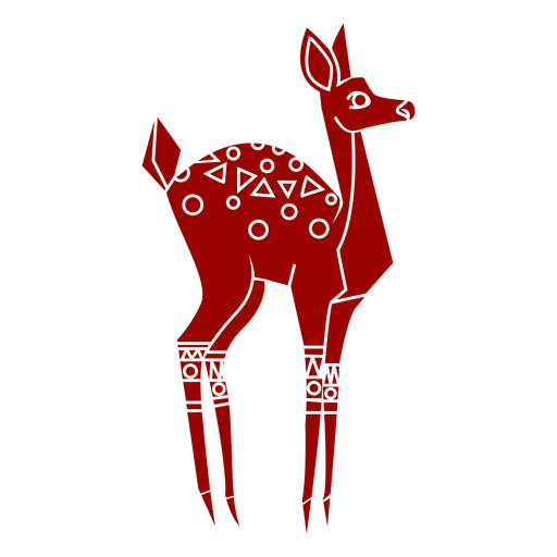 Animal de silhueta detalhada com padrão de casco de cauda de corça Desenho PNG