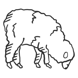 Sheep lamb ear wool hoof doodle animal PNG Design