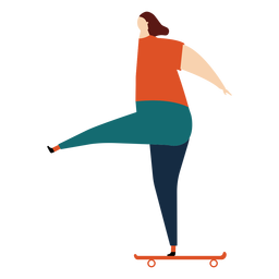 Skateboarder skatista exercício lazer plano Transparent PNG