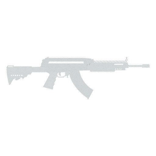 Carregador de metralhadora arma de cano de bunda arma silhueta listrada Desenho PNG