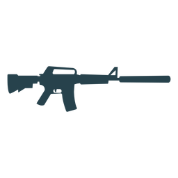Subfusil ametralladora cargador tope arma barril supresor silueta pistola Diseño PNG