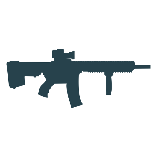 Maschinenpistolen-Ladegerät Waffe Barrel Butt Silhouette Pistole PNG-Design