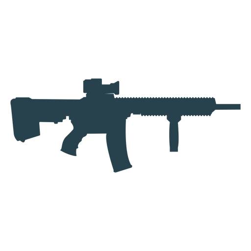 Submachine gun charger weapon barrel butt silhouette gun PNG Design