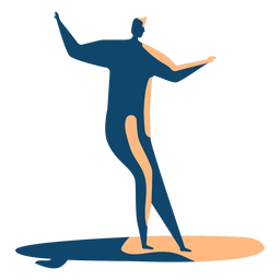 Surfer man surfboard posture detailed silhouette summer PNG Design