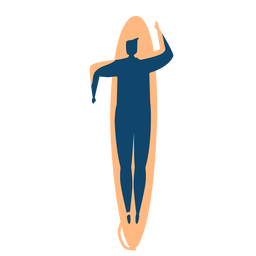 Surfista homem prancha de surf nadando silhueta detalhada verão Desenho PNG