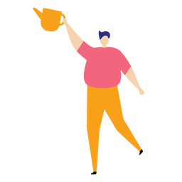 Watering can watering pot man flat watering PNG Design