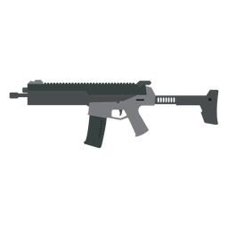 Arma barril culata subfusil cargador pistola plana Diseño PNG