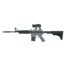 Weapon barrel submachine gun charger butt flat gun PNG Design