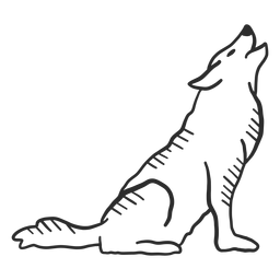 Wolf Howl Ear Predator Tail Doodle Animal PNG & SVG Design For T-Shirts