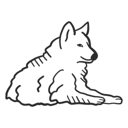 Lobo uivando predador orelha deitado animal rabisco Desenho PNG