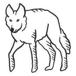 Wolf howl predator ear tail doodle animal PNG Design Transparent PNG