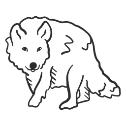Wolf howl predator tail ear doodle animal PNG Design